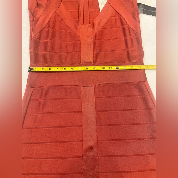 French Connection Miami Spotlight Bandage Dress in Tuscan Copper - Size 12 - Picture 8 of 8